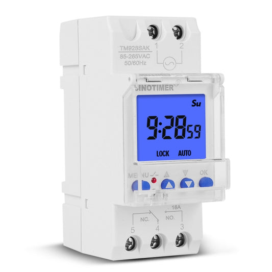 SINOTIMER TM928SAKL 85-265V 16A 1 Second to 168 Hours Programmable Electronic Time Switch by SINOTIMER