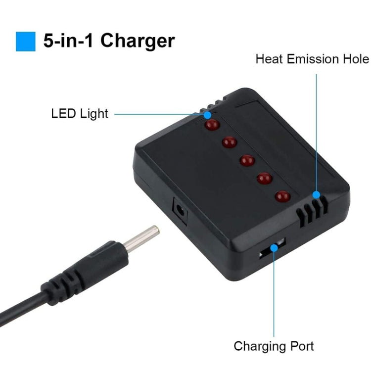One To Five 3.7V Lithium Battery USB Charger For X5C Aircraf(XH2.54 Port) by buy2fix