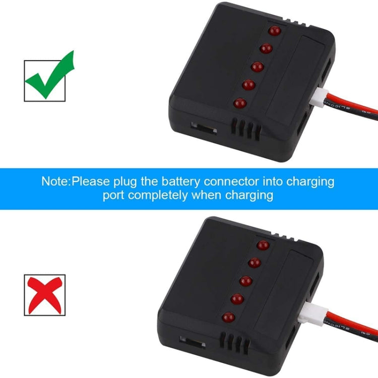 One To Five 3.7V Lithium Battery USB Charger For X5C Aircraf(XH2.54 Port) by buy2fix