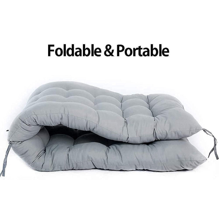 155x48x8cm Thickened Soft Home Recliner Cushions Garden Rocking Chair Cushions(Grey) by buy2fix