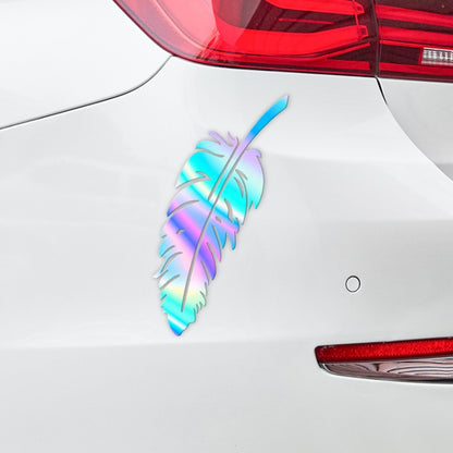 7pcs / Set Car Feather Scratch Decal 3D Reflective Bumper Stickers(Colorful Radium Color) - Decorative Sticker by buy2fix | Online Shopping UK | buy2fix