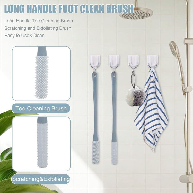 Foot Washing Brush Dry and Wet Toe Cleaning and Anti-Itch Brush, Style: Short Bristle(Lake Blue Gray) - Bath Brushes & Sponges by buy2fix | Online Shopping UK | buy2fix