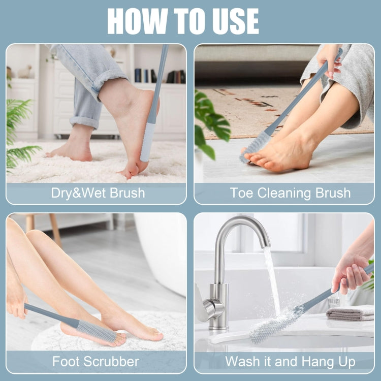 Foot Washing Brush Dry and Wet Toe Cleaning and Anti-Itch Brush, Style: Short Bristle(Lake Blue Gray) - Bath Brushes & Sponges by buy2fix | Online Shopping UK | buy2fix