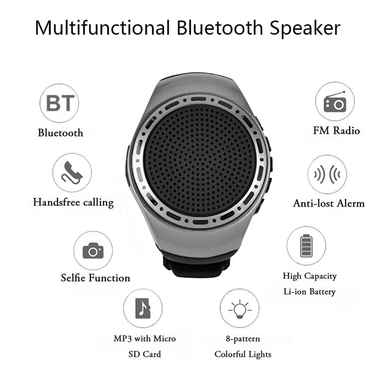 U6 Watch-shaped Wearable Bluetooth Speaker Selfie Sports Smart Speaker(Black) - Mini Speaker by buy2fix | Online Shopping UK | buy2fix