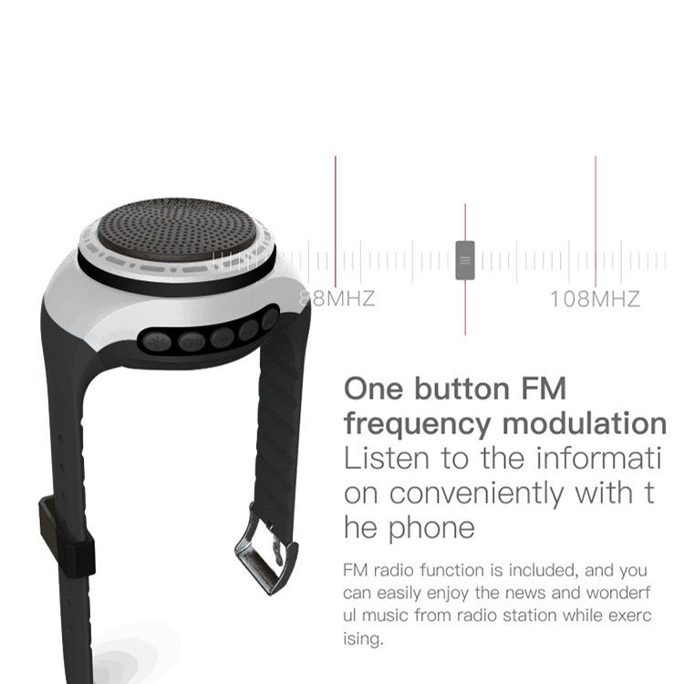 U6 Watch-shaped Wearable Bluetooth Speaker Selfie Sports Smart Speaker(Silver) - Mini Speaker by buy2fix | Online Shopping UK | buy2fix