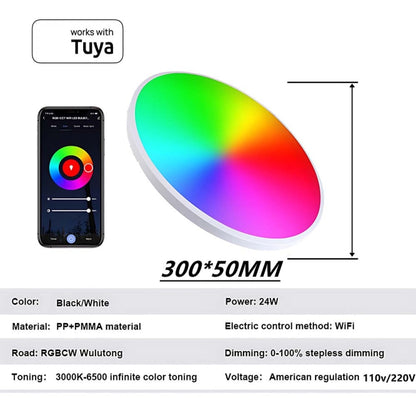 24W 30cm RGBCW Full Color Smart WiFi Tuya Ceiling Light with Remote Control - Smart Light Bulbs by buy2fix | Online Shopping UK | buy2fix