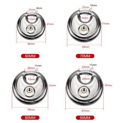 70mm Household Anti-Theft Rust-Proof And Waterproof Pure Copper Core Round Padlock - Padlocks by buy2fix | Online Shopping UK | buy2fix