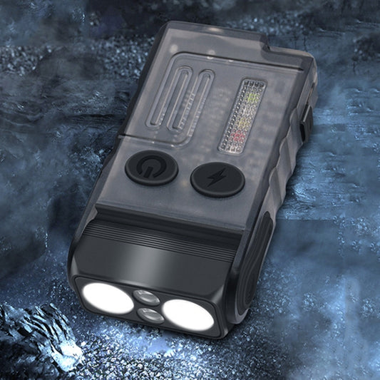 V20 Portable Keychain Light Rechargeable Bright Mini Flashlight(White Red Light) by buy2fix