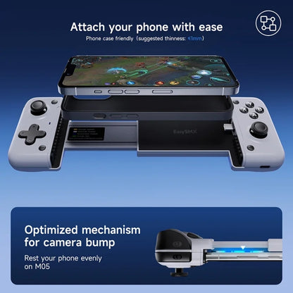 EasySMX M05 Mobile Gaming Controller For Type-C Mobile Phones And IPhone 15 Series With Hall Trigger(Black White) - Controller Gamepad by EasySMX | Online Shopping UK | buy2fix