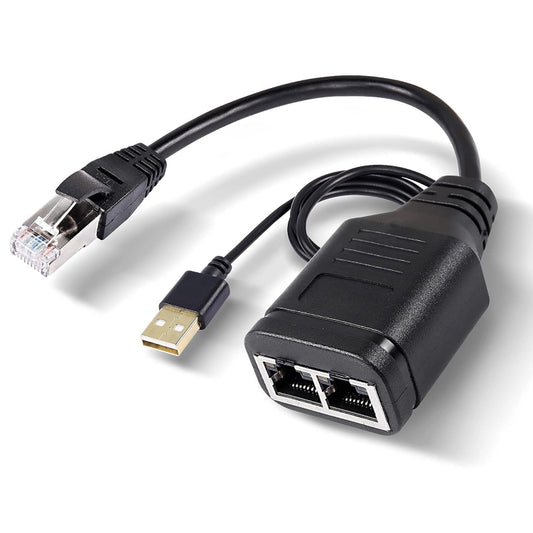 Network Cable 1 In 2 RJ45 Simultaneous Internet Access Male Adapter Cable - Network Hubs by buy2fix | Online Shopping UK | buy2fix