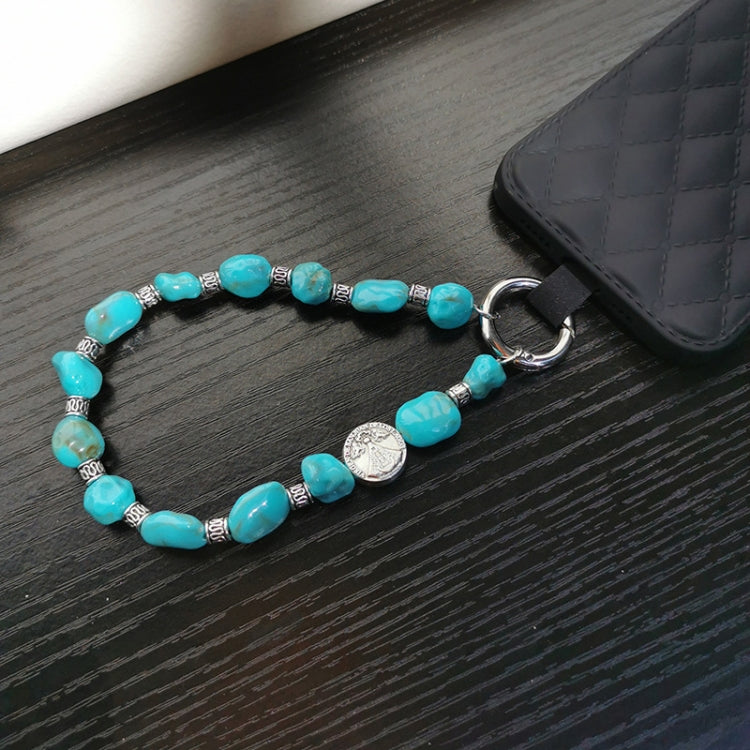 Imitation Turquoise Beaded Mobile Phone Chain Pendant, Spec: Crossbody 118cm - Lanyards & Wrist Straps by buy2fix | Online Shopping UK | buy2fix