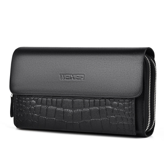 WEIXIER W129 Men Magnetic Buckle Anti-Theft Clutch Bag Large Capacity Multi-Card Wallet(Black)
