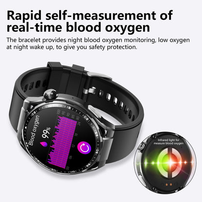 F200 Smart Health Watch ECG Electrocardiogram Blood Sugar Monitoring 1.55 Inch Round Screen, Color: Black Gray Silicone - Smart Watches by buy2fix | Online Shopping UK | buy2fix