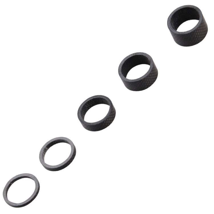 5pcs /Set Bicycle Carbon Fiber Gasket Fork Bowl Set Handlebar Pad 3/5/10/15/20mm - Cap Component by buy2fix | Online Shopping UK | buy2fix