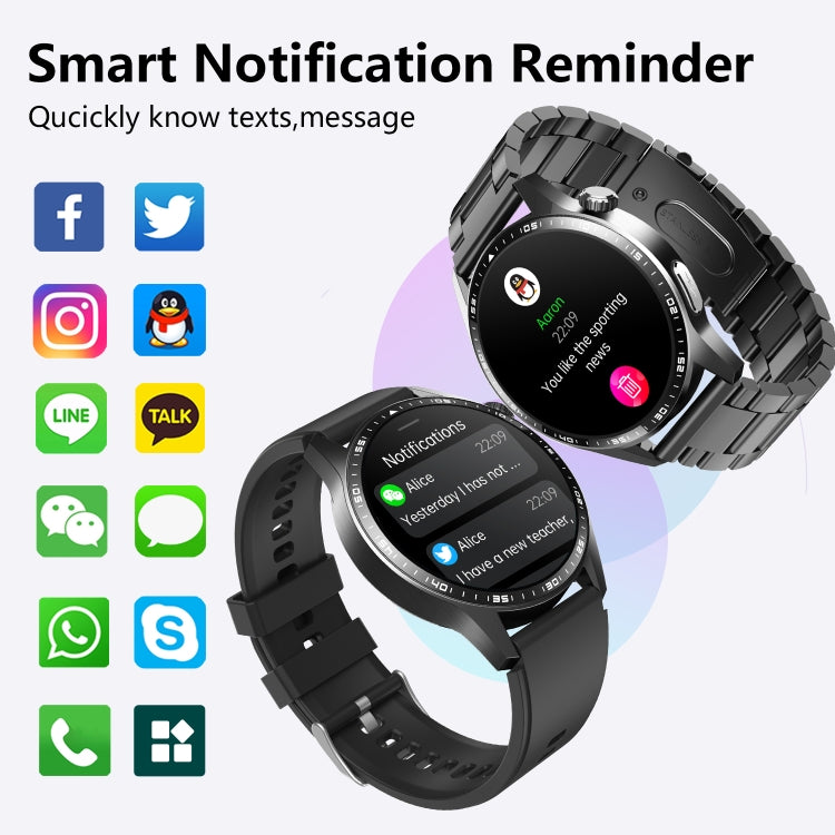 F400  1.55 Inch Screen Smart Watch Support ECG/ Blood Oxygen / Blood Sugar / 150+ Sports Mode, Color: Black 3-Beads Steel - Smart Watches by buy2fix | Online Shopping UK | buy2fix