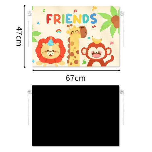 Suction Cup Car Sunshade Children Rear Side Window Insulation Sunscreen Cartoon Car Curtain, Style: Lion Monkey by buy2fix