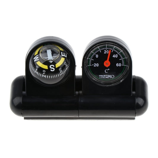 2 In 1 Car Guide Ball Thermometer Adjustable Angle Compass(English Version) by buy2fix