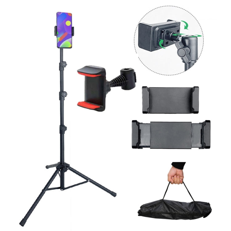 1.6m Adjustable Tablet Stand Floor-Standing Retractable Mobile Phone Tripod, Model: 323(With Cloth Bag+Sheep Head Phone Clamp) - Lazy Bracket by buy2fix | Online Shopping UK | buy2fix