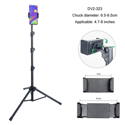 1.6m Adjustable Tablet Stand Floor-Standing Retractable Mobile Phone Tripod, Model: 323(With Cloth Bag+Sheep Head Phone Clamp) - Lazy Bracket by buy2fix | Online Shopping UK | buy2fix