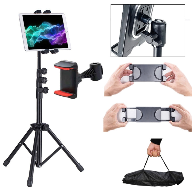 1.6m Adjustable Tablet Stand Floor-Standing Retractable Mobile Phone Tripod, Model: 306(With Cloth Bag+Sheep Head Phone Clamp) - Lazy Bracket by buy2fix | Online Shopping UK | buy2fix