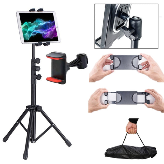 1.6m Adjustable Tablet Stand Floor-Standing Retractable Mobile Phone Tripod, Model: 306(With Cloth Bag+Sheep Head Phone Clamp) - Lazy Bracket by buy2fix | Online Shopping UK | buy2fix