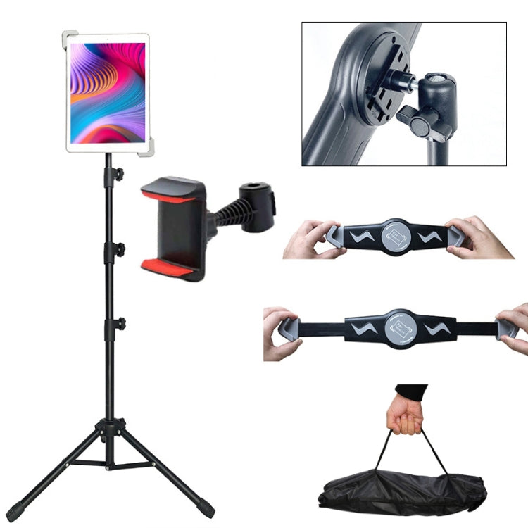 1.6m Adjustable Tablet Stand Floor-Standing Retractable Mobile Phone Tripod, Model: 311(With Cloth Bag+Sheep Head Phone Clamp) - Lazy Bracket by buy2fix | Online Shopping UK | buy2fix
