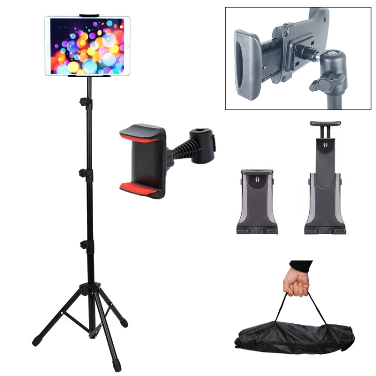 1.6m Adjustable Tablet Stand Floor-Standing Retractable Mobile Phone Tripod, Model: 303(With Cloth Bag+Sheep Head Phone Clamp) - Lazy Bracket by buy2fix | Online Shopping UK | buy2fix