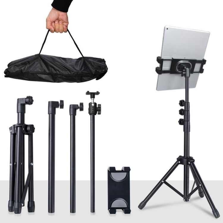1.6m Adjustable Tablet Stand Floor-Standing Retractable Mobile Phone Tripod, Model: 307(With Cloth Bag+Sheep Head Phone Clamp) - Lazy Bracket by buy2fix | Online Shopping UK | buy2fix