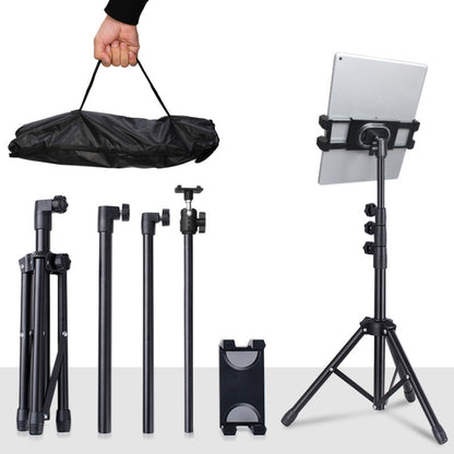 1.6m Adjustable Tablet Stand Floor-Standing Retractable Mobile Phone Tripod, Model: 311(With Cloth Bag+Sheep Head Phone Clamp) - Lazy Bracket by buy2fix | Online Shopping UK | buy2fix