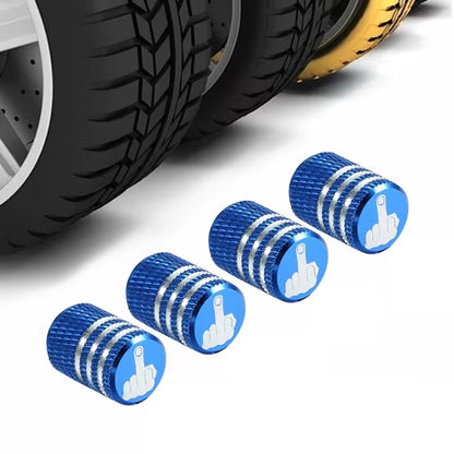 4pcs Laser Ioon Car Tire Modification Universal Valve(Blue) - Tire Valve Caps by buy2fix | Online Shopping UK | buy2fix