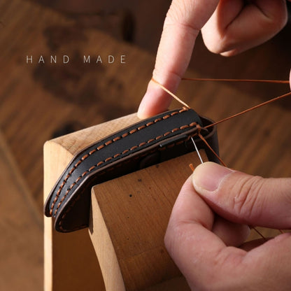 For 2024 BMW X7 Hallmo Cowhide Car Key Protection Cover(Blue) by Hallmo