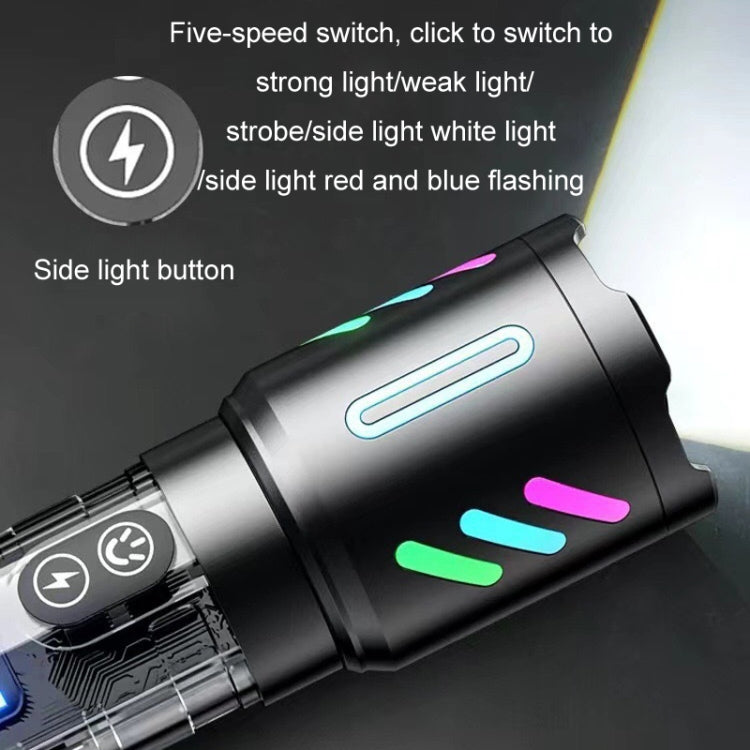 Type-C Rechargeable Outdoor Zoom Strong Laser Flashlight(519) - LED Flashlight by buy2fix | Online Shopping UK | buy2fix