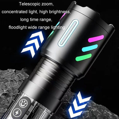 Type-C Rechargeable Outdoor Zoom Strong Laser Flashlight(519) - LED Flashlight by buy2fix | Online Shopping UK | buy2fix