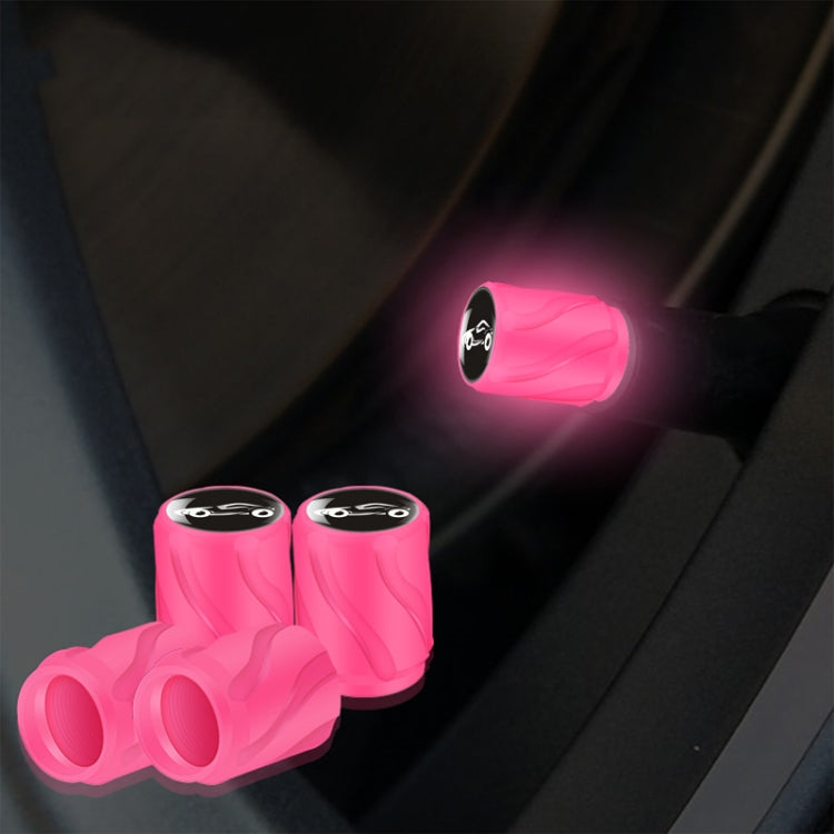 4pcs /Set Luminous Car Motorcycle Tire Modified Valve Cap, Color: Pink Sports Car by buy2fix