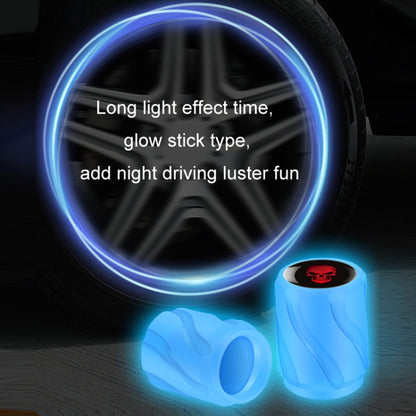 4pcs /Set Luminous Car Motorcycle Tire Modified Valve Cap, Color: Blue White Skull - Tire Valve Caps by buy2fix | Online Shopping UK | buy2fix