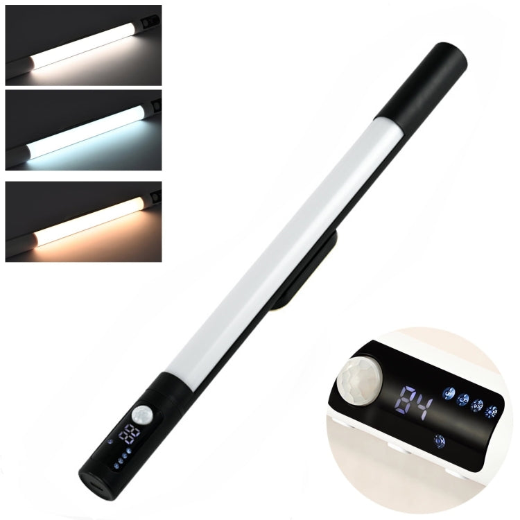 Rechargeable Under Cabinet LED Motion Sensor Night Light with Digital Display 2000mAH(Black) - Sensor LED Lights by buy2fix | Online Shopping UK | buy2fix