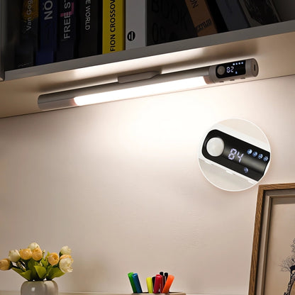 Rechargeable Under Cabinet LED Motion Sensor Night Light with Digital Display 1200mAH(Black) - Sensor LED Lights by buy2fix | Online Shopping UK | buy2fix