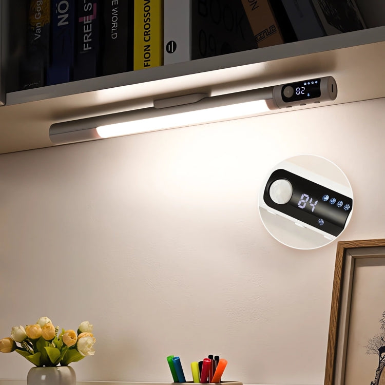 Rechargeable Under Cabinet LED Motion Sensor Night Light with Digital Display 2000mAH(Black) - Sensor LED Lights by buy2fix | Online Shopping UK | buy2fix