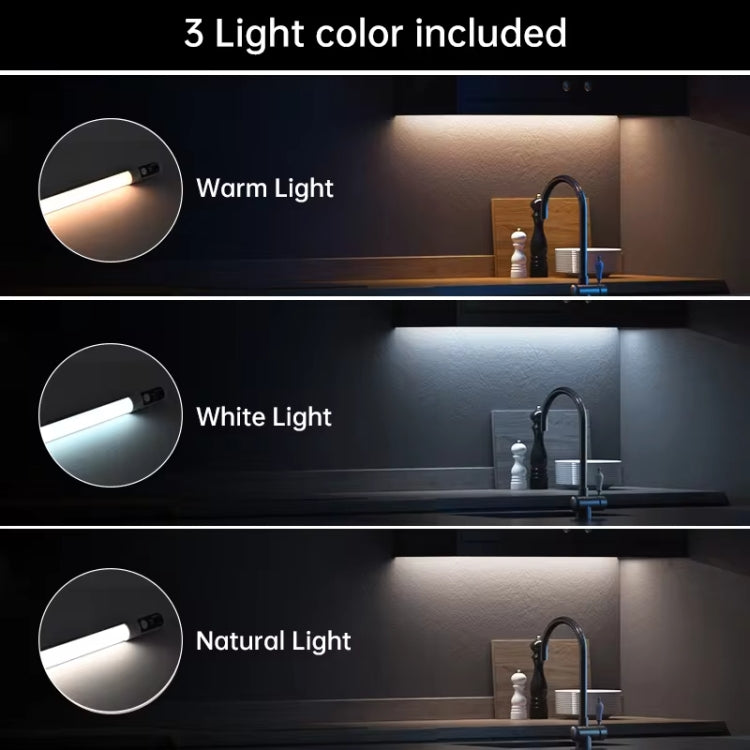 Rechargeable Under Cabinet LED Motion Sensor Night Light with Digital Display 2000mAH(Silver) - Sensor LED Lights by buy2fix | Online Shopping UK | buy2fix