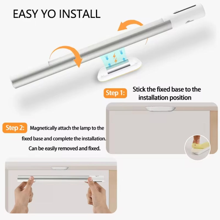 Rechargeable Under Cabinet LED Motion Sensor Night Light with Digital Display 2000mAH(Silver) - Sensor LED Lights by buy2fix | Online Shopping UK | buy2fix