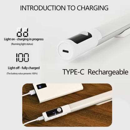 Rechargeable Under Cabinet LED Motion Sensor Night Light with Digital Display 1200mAH(Black) - Sensor LED Lights by buy2fix | Online Shopping UK | buy2fix