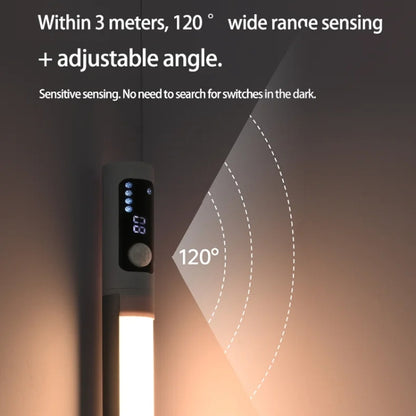 Rechargeable Under Cabinet LED Motion Sensor Night Light with Digital Display 2000mAH(Silver) - Sensor LED Lights by buy2fix | Online Shopping UK | buy2fix