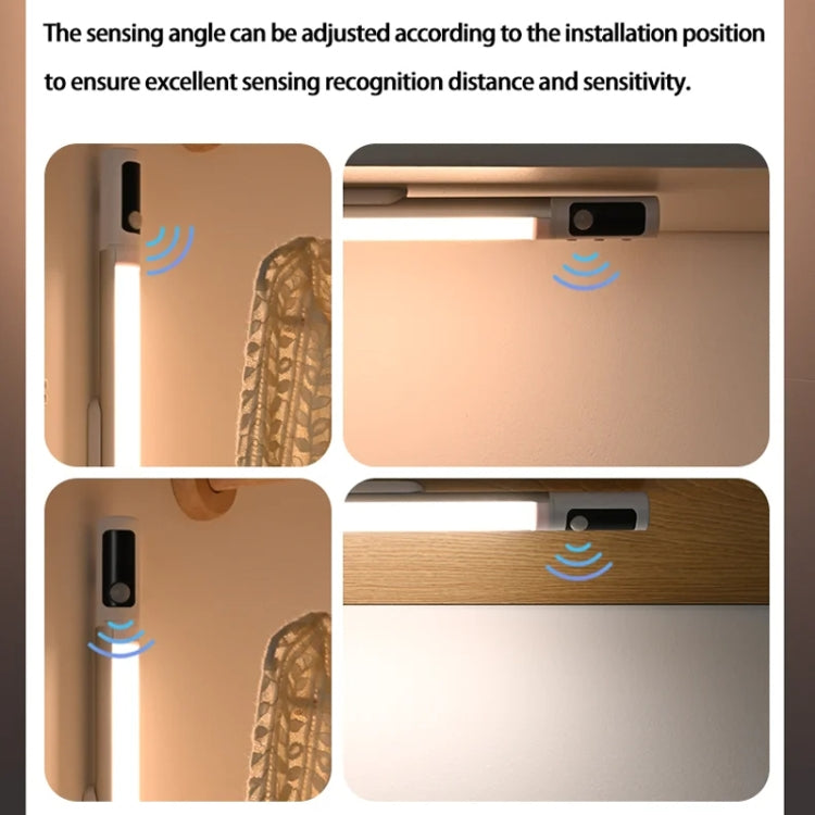 Rechargeable Under Cabinet LED Motion Sensor Night Light with Digital Display 2000mAH(Silver) - Sensor LED Lights by buy2fix | Online Shopping UK | buy2fix