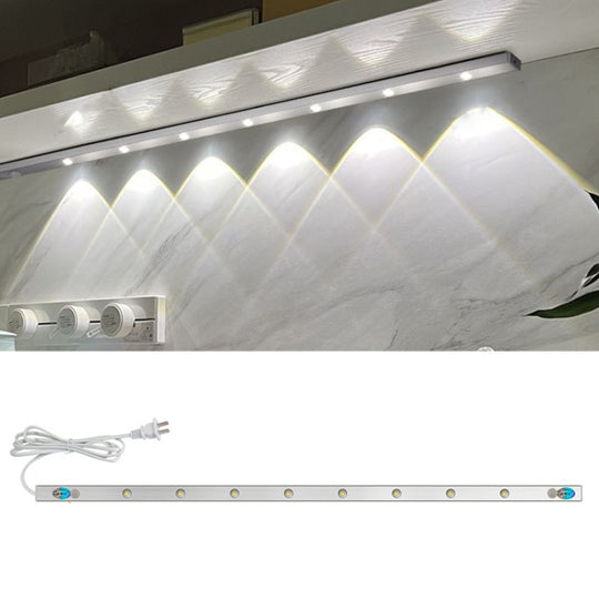 220V CN Plug Motion Sensor Wardrobe Cabinet Lamp LED Light Bar, Spec: White 40cm
