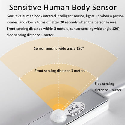 220V CN Plug Motion Sensor Wardrobe Cabinet Lamp LED Light Bar, Spec: Warm White 50cm - Sensor LED Lights by buy2fix | Online Shopping UK | buy2fix