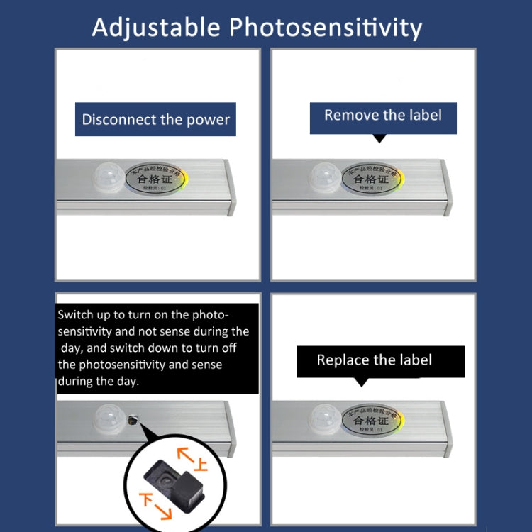 220V CN Plug Motion Sensor Wardrobe Cabinet Lamp LED Light Bar, Spec: White 30cm - Sensor LED Lights by buy2fix | Online Shopping UK | buy2fix