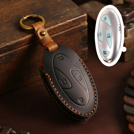 For Korean Hyundai Hallmo Car Handmade Key Bag, Color: 5 Keys Black