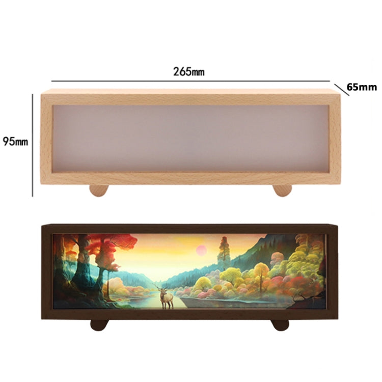 3 Color Light Touch Control Wooden Acrylic Atmosphere Lightbox Decoration Painting Night Light(Walnut) - Night Lights by buy2fix | Online Shopping UK | buy2fix