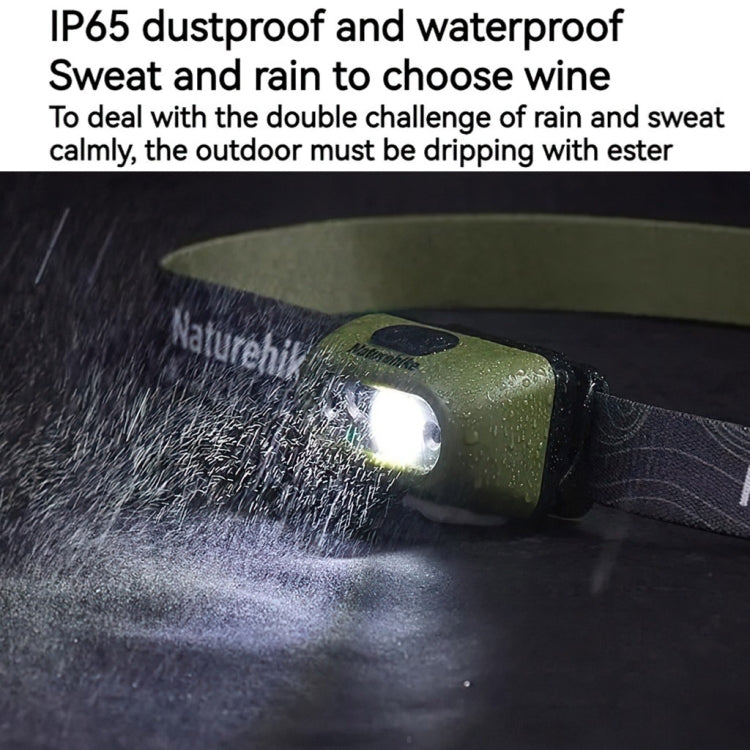 Naturehike Outdoor Climbing Hiking Fishing Sensor Strong Light Rechargeable Head Mounted Light(Dark Green) - Headlamp by buy2fix | Online Shopping UK | buy2fix