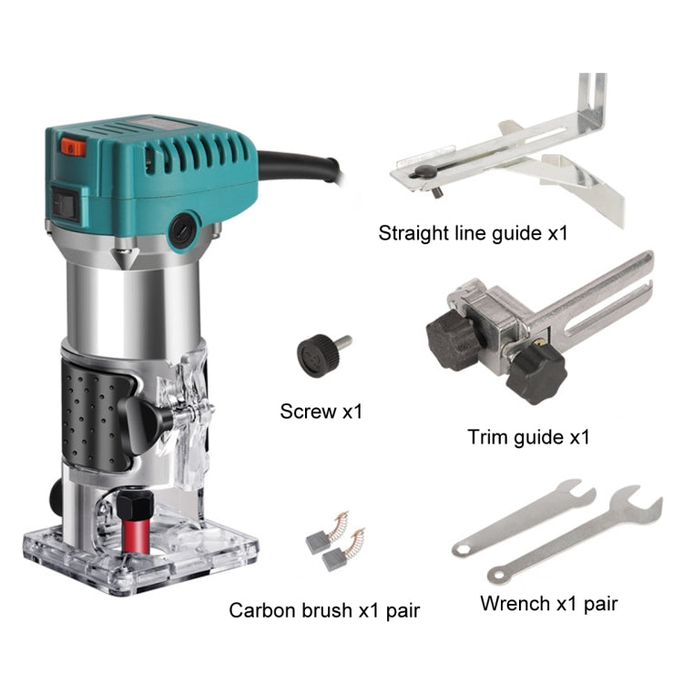 MOYI Aluminum Body Multifunctional Small Electric Woodworking Carving Slotting Trimming Machine, Specifications: 15 Milling Cutters US Plug - Others by MOYI | Online Shopping UK | buy2fix